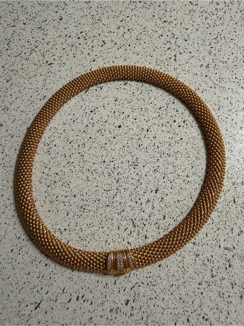 Vintage Dyadema Bronze Italy Gold Tone Multi-Strand Chocker Necklace